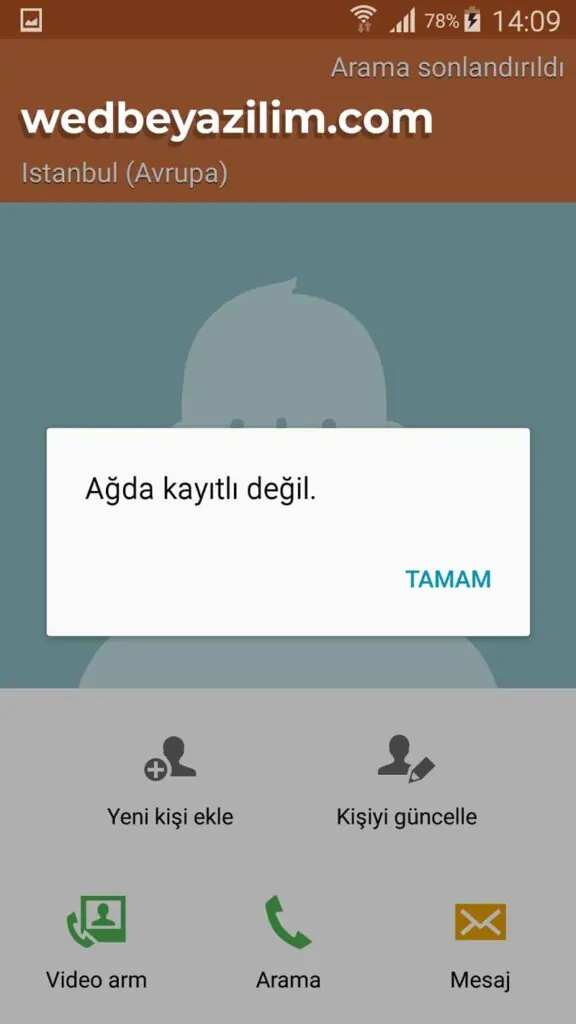 Ağda Kayıtlı Değil Hatası