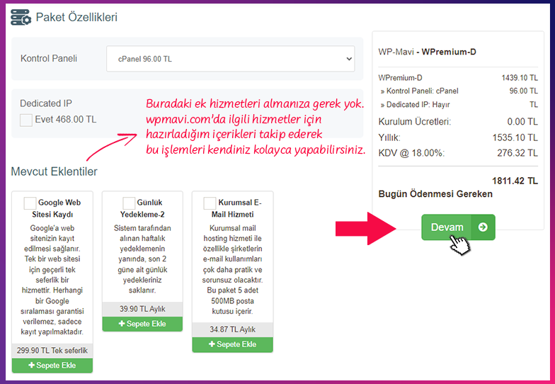 WordPress Nasıl Kurulur? - - Ek Hizmetler