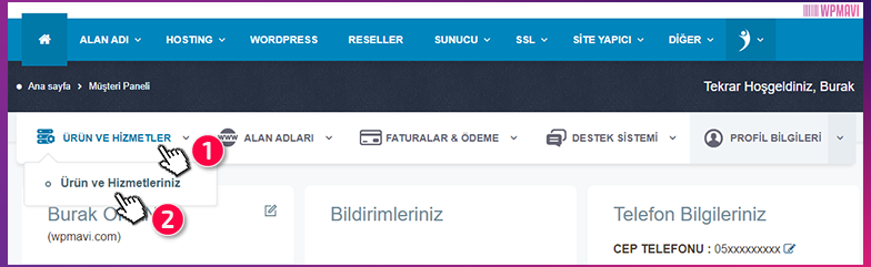 WordPress Kurulumu - cPanel'e Ulaşma 