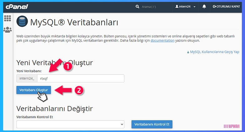 FTP ile WordPress Kurulumu - Veritabanı İsmi Belirleme