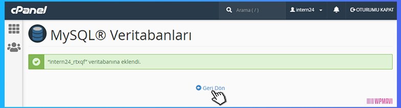 Manuel WordPress Kurulumu - Veritabanı Oluşturuldu