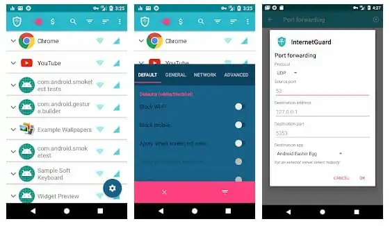 android güvenlik duvarı uygulamaları