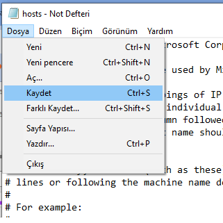 Host dosyası düzenleme-2