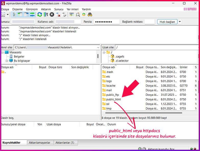 wordpress taşıma işlemi - Site Dosyaları Klasörü